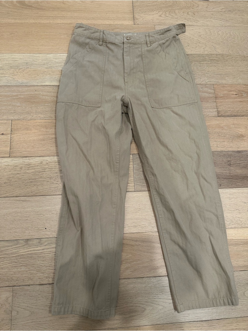 P&Co Fatigue Pants Herringbone Military Trousers Khaki Size 28 Short Mens